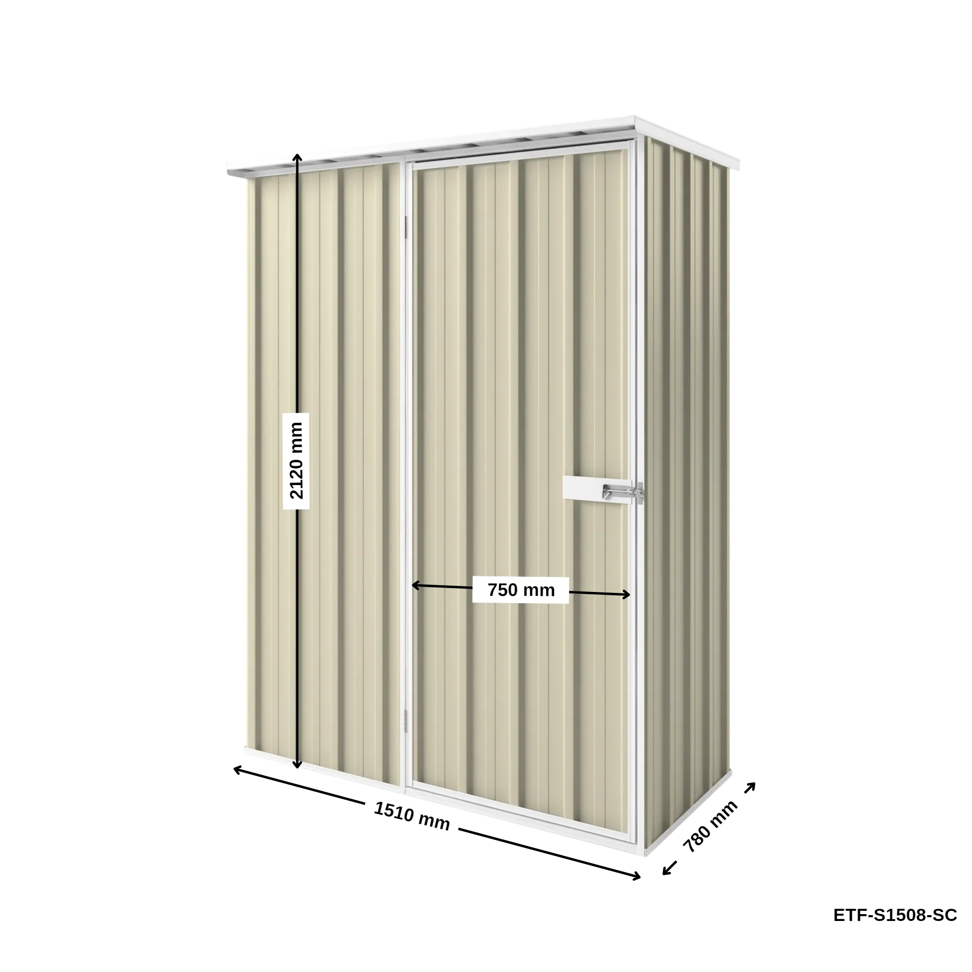 1.5m x 0.78m Flat Roof Garden Shed - Image 28