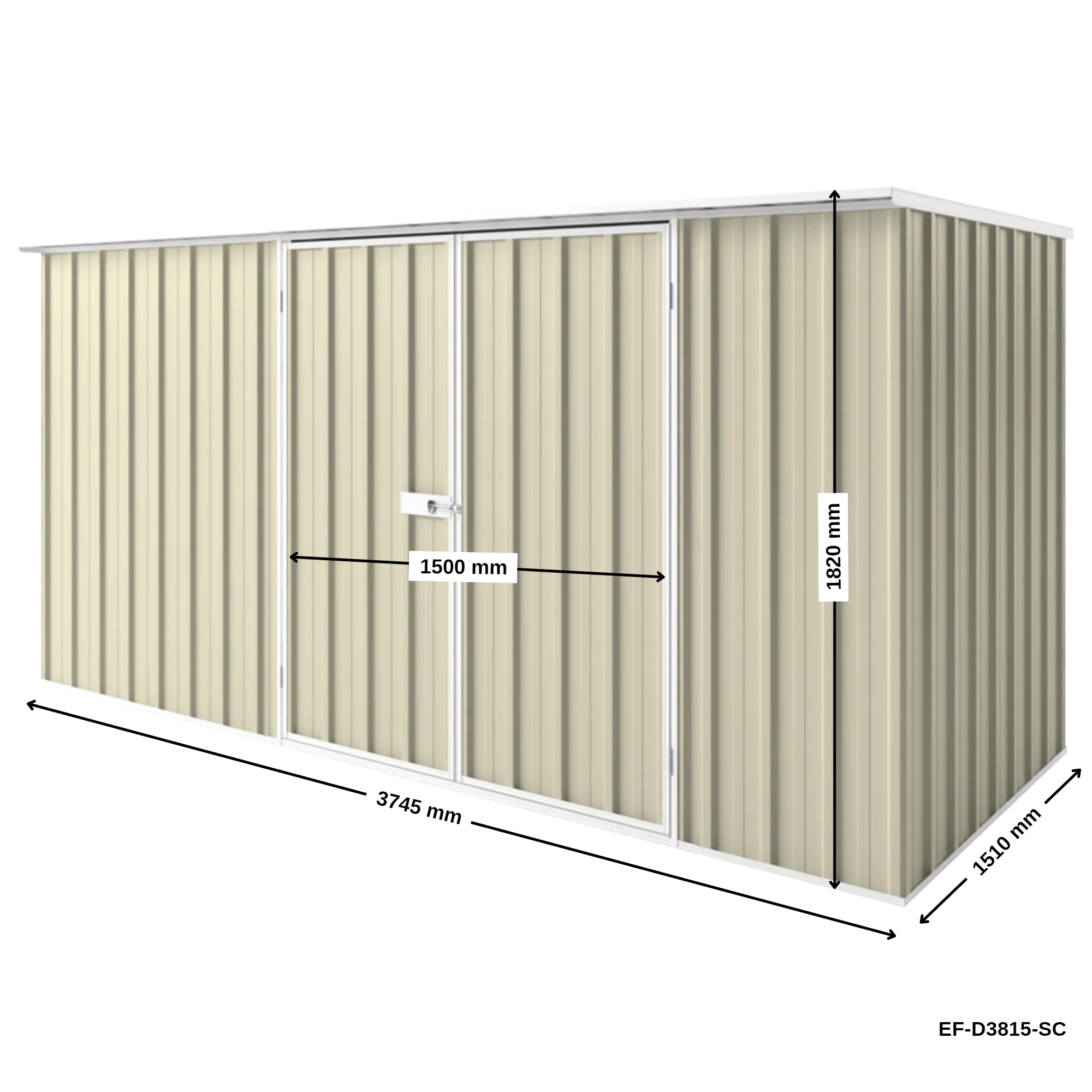 3.75m x 1.5m Flat Roof Garden Shed - Image 25