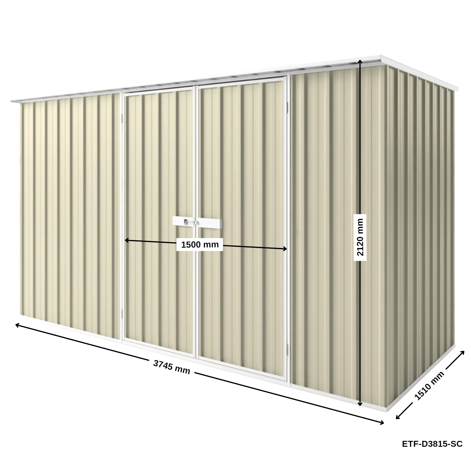 3.75m x 1.5m Flat Roof Garden Shed - Image 26