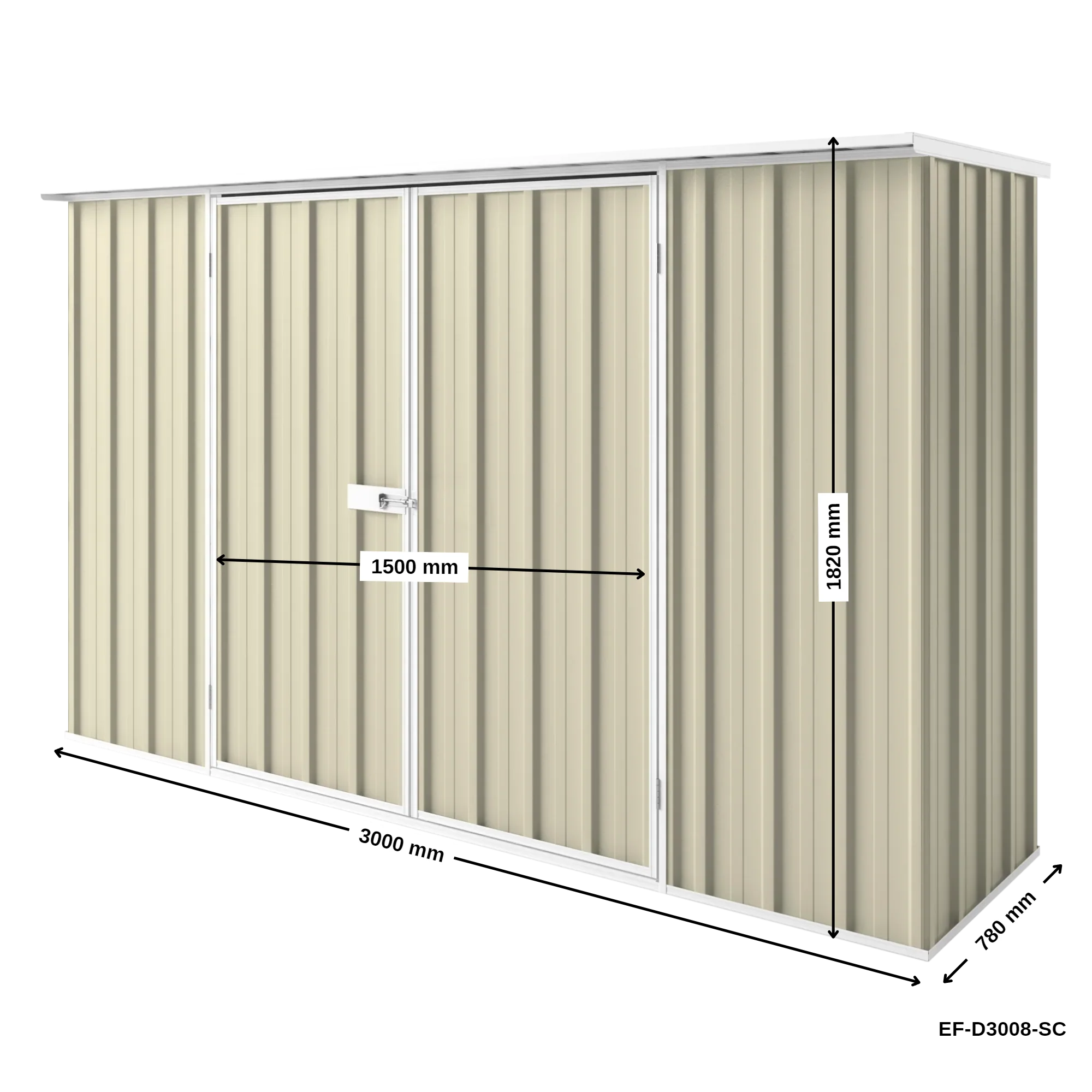 3m x 0.78m Flat Roof Garden Shed - Image 25