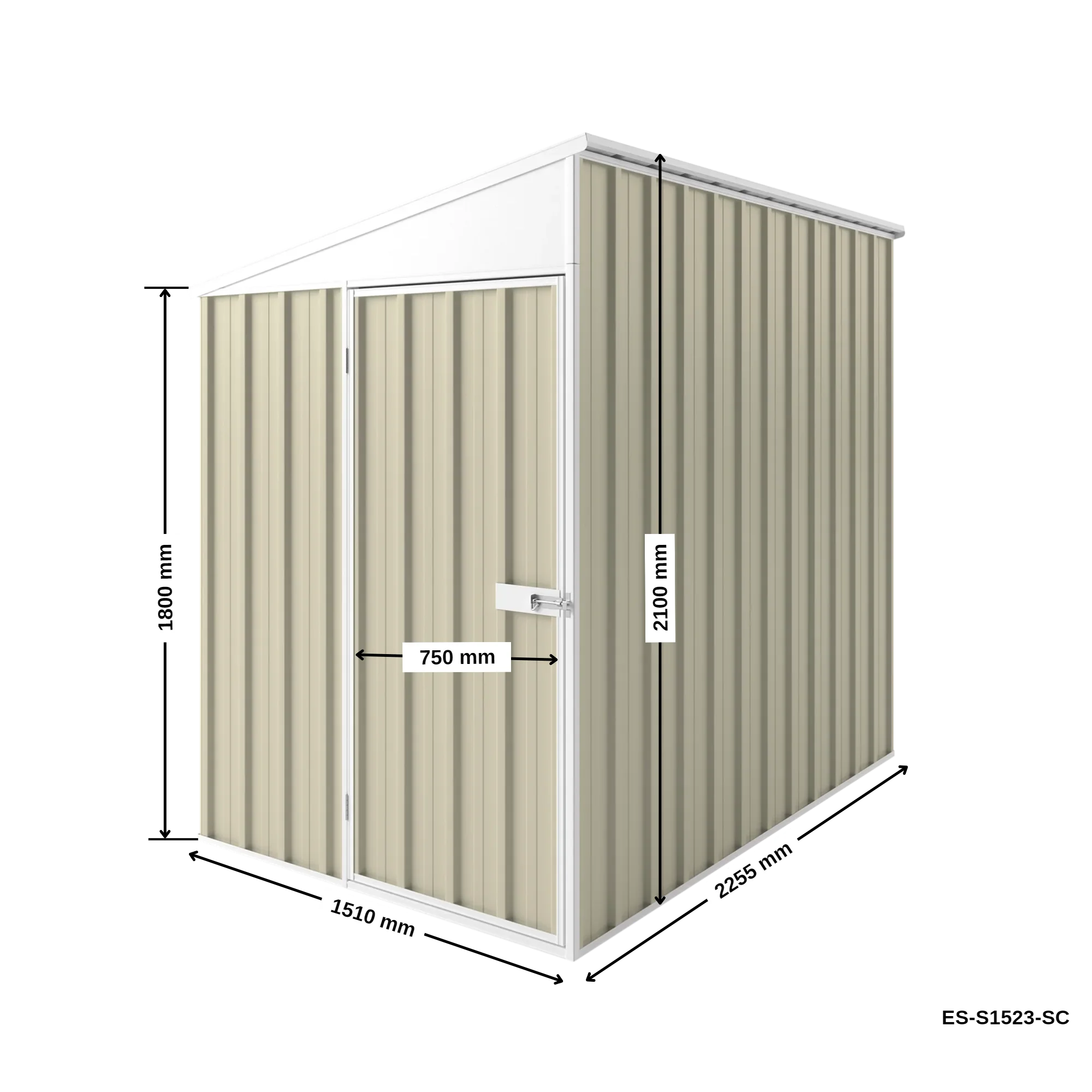 1.5m x 2.25m x 2.1m Skillion Roof Garden Shed - Image 15